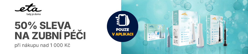 Při nákupu nad 1 000 Kč sleva 50 % na zubní péči ETA – DATART