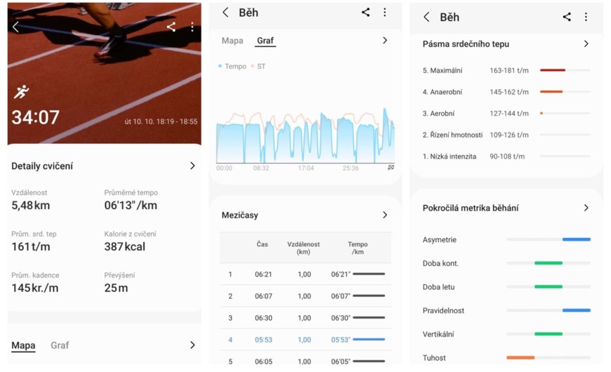 Sportovní režimy Galaxy Watch6 Classic