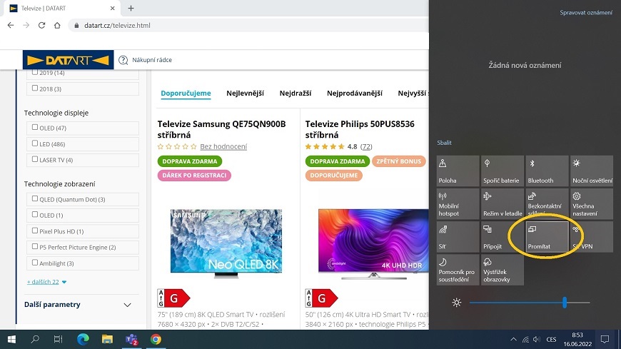 screenshot stránky DATARTu 