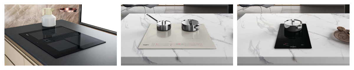 Voda je zázrak! Lesk jako blesk zajistí exkluzivním indukčním deskám Whirlpool jen pár kapek vody Moderní způsob vaření pro všechny, indukce s odsáváním