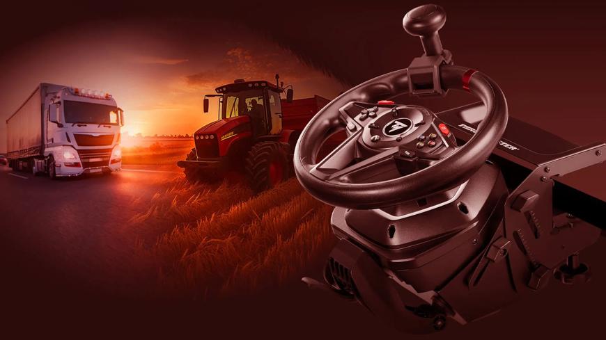 Úroda volá, sedněte za volant Thrustmaster T128 Farming Pack Volant pro hru Farming Simulator a Euro Truck Simulator