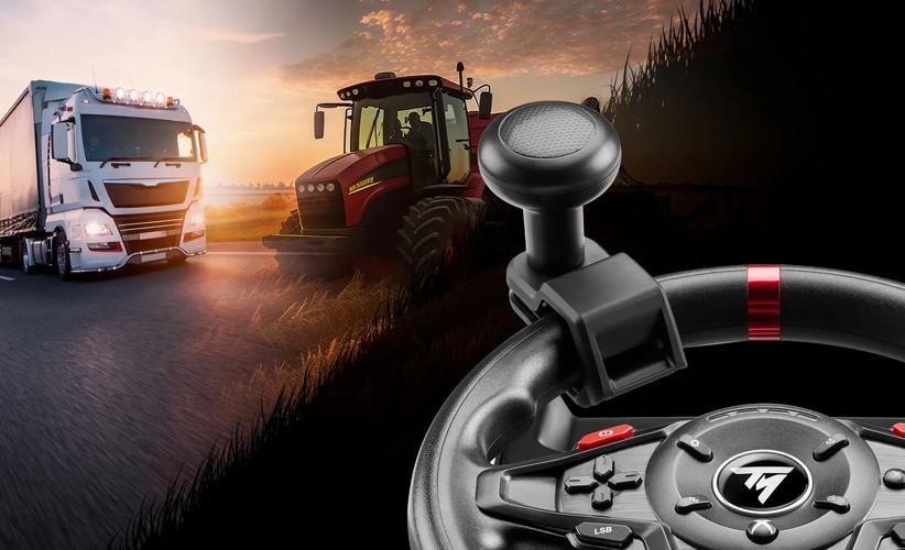 Úroda volá, sedněte za volant Thrustmaster T128 Farming Pack Rotační koule volantu Thrustmaster T128 Farming Pack na jednoduché ovládání