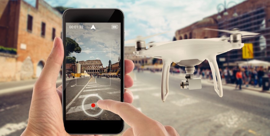 Ovládání dronu přes mobilní telefon