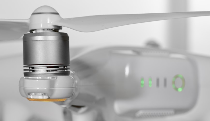 Detailní záběr na vrtuli dronu