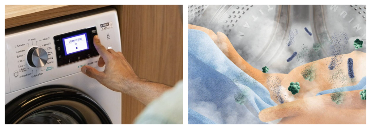 Zápach steam hygiene whirlpool pračka freshcare+