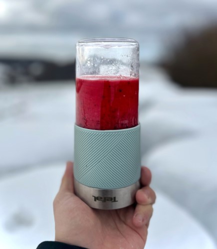 Přenosný mixér Tefal Smoothie Lightmix, modrý – mixování surovin