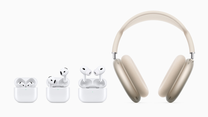Proč si pořídit AirPods? Sluchátka Apple AirPods zleva: AirPods 2022, AirPods 4, AirPods 3, AirPods Max 2