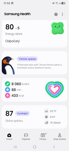 Recenze: Samsung Galaxy Ring – Omotá si vás kolem prstu Vyhodnocení naměřeným údajů prstenem Galaxy Ring v aplikaci Samsung Health