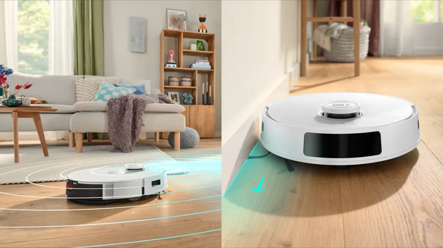 Robotický vysavač Spotless BCRC1W uklízející obývací prostor