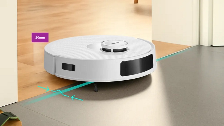 Robotický vysavač Bosch Spotless Advanced+ BCRD2W přejíždějící práh až do výše 2 cm