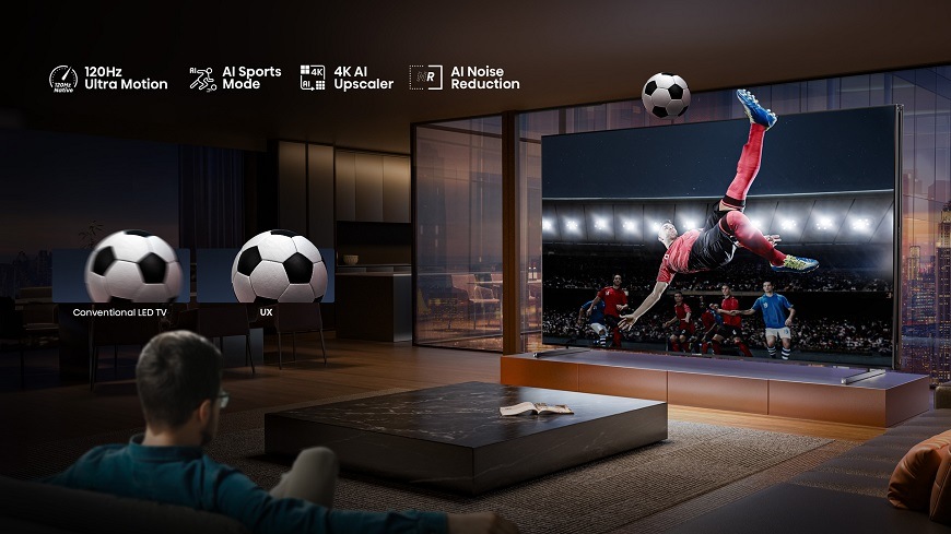 Prémiová televize Hisense přináší luxusní zážitek, který předčí i kino Na obrázku je televize Hisense 110UXNQ se sportovním režimem