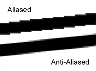 ukázka vyhlazování pomocí Anti-Aliasingu