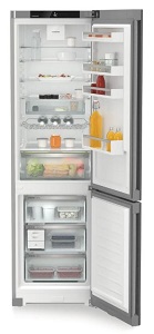 Lednice Liebherr z řady Plus v nerezovém provedeni a naplněná