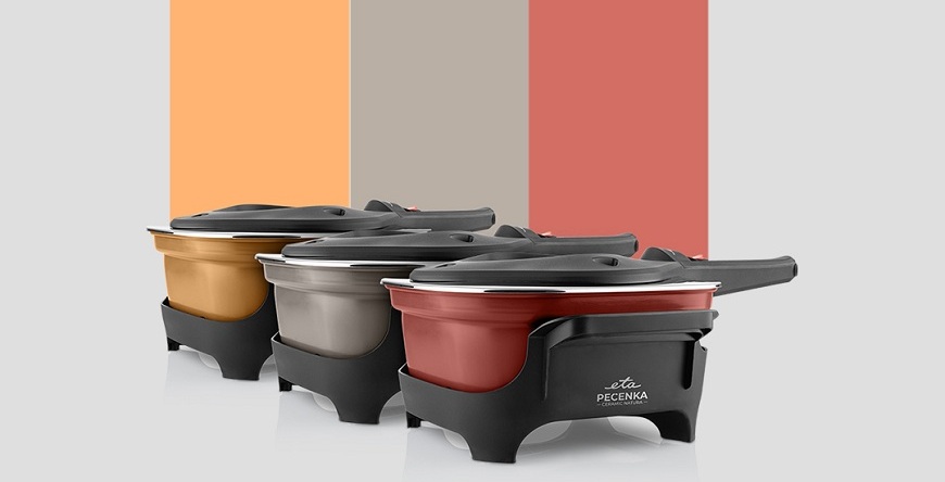Pečenky ETA Ceramic Natura: Když pečení hraje barvami Produktová řada pečicí nádoby ETA Pečenka Ceramic Natura s keramickým povrchem. Tři modely v barevných variantách