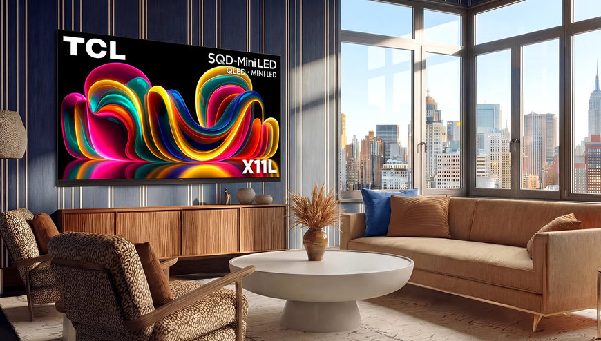 To nejlepší z CES 2026: Fascinující produkty i lákavé trendy televize TCL X11L SQD-Mini LED v prostorném loftu s výhledem na mrakodrapy