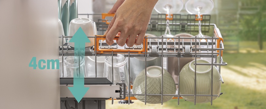 Vnitřní koše myček Gorenje G600 jsou plně flexibilní.