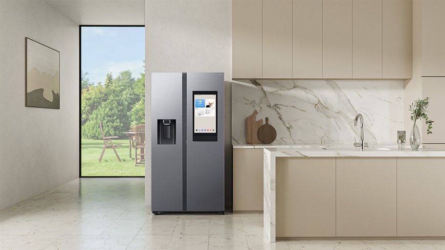 americká lednice Samsung v moderním interiéru