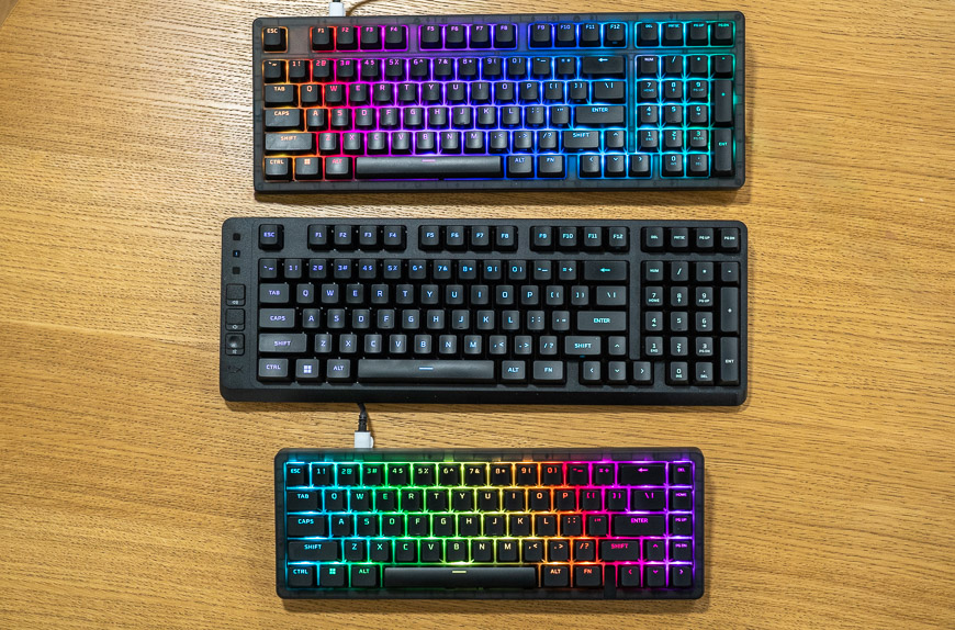 Nové herní klávesnice HyperX: tři RGB zbraně pro vítězství ve hře Za sebou ležící klávesnice HyperX Origins 2 1800, HyperX Eve 1800 a HyperX Origins 2 65