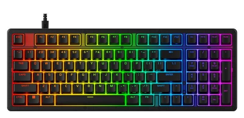 Nové herní klávesnice HyperX: tři RGB zbraně pro vítězství ve hře Klávesnice HyperX Origins 2 1800 s výrazně podsvícenými klávesami