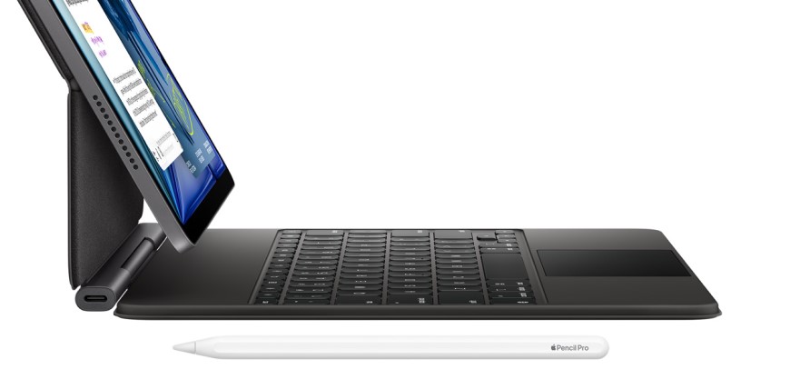 iPad Air s čipem M4 s kompatibilní klávesnicí a perem iPen
