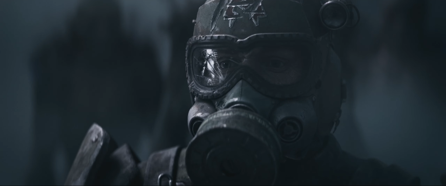 Postava Cizince s maskou, screenshot z traileru na Metro 2039