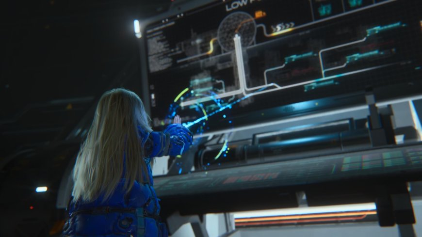 Screenshot z dema hry Pragmata - Diana hackuje systém