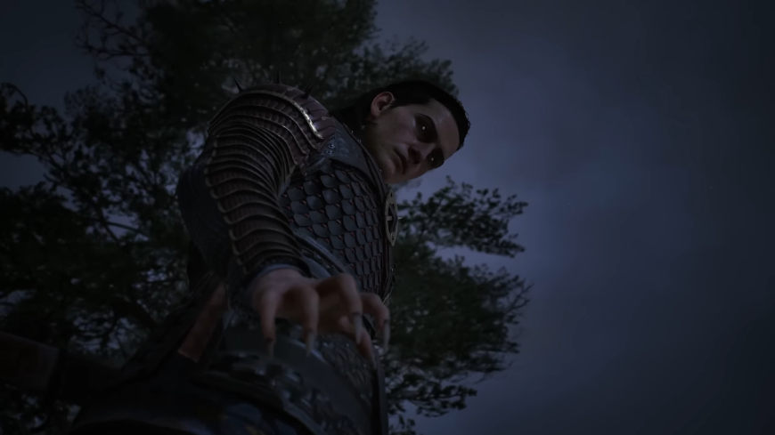 Coen proměňující se do upírské formy po setmění, screenshot z traileru na The Blood of Dawnwalker