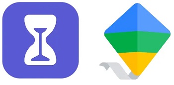 Jak nastavit rodičovskou kontrolu na chytrých zařízeních? Ikona pro Apple ScreenTime a Google Family Link.