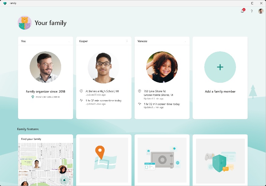 Jak nastavit rodičovskou kontrolu na chytrých zařízeních? Rozhraní Microsoft Family Safety