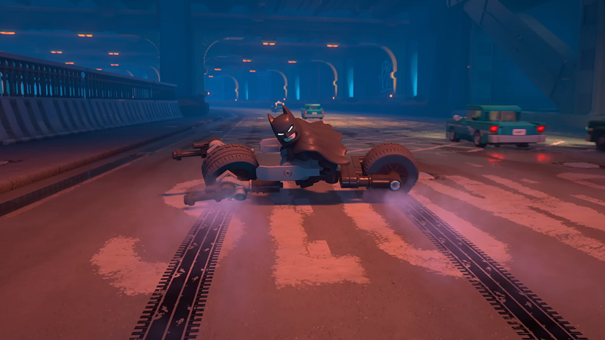LEGO Batman brzdí na motorce