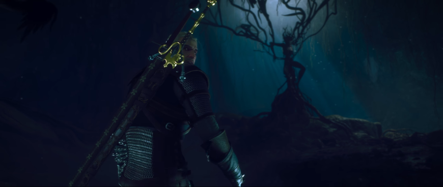 Třetí DLC pro Zaklínače 3: Songs of the Past rozechvějí zaklínačské medailony příští rok (aktualizováno) Geralt se blíží k monstru v podobě stromu, otáčí se dozadu, na zádech má nový meč