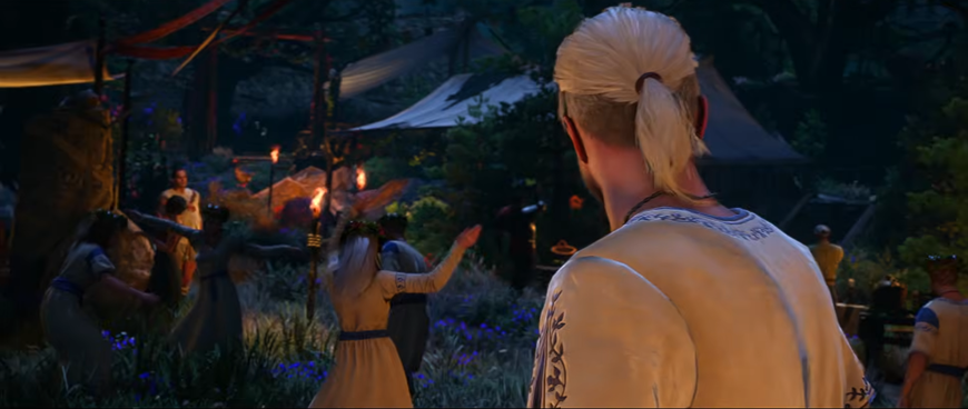 Třetí DLC pro Zaklínače 3: Songs of the Past rozechvějí zaklínačské medailony příští rok (aktualizováno) Geralt se dívá na tančící vesničany
