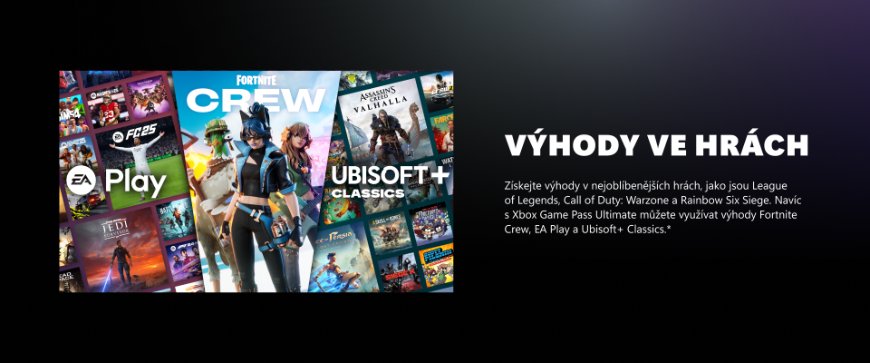 Koláž tří obrázků z videoher, text Výhody ve hrách