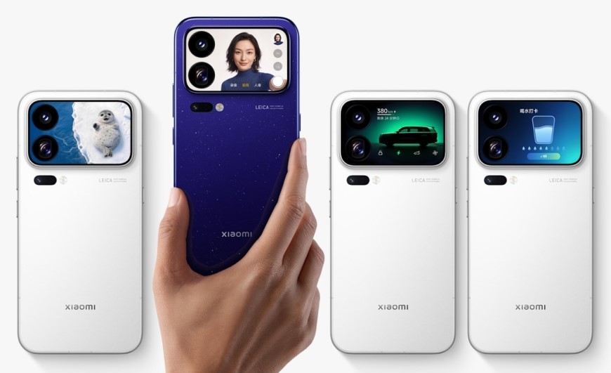 Xiaomi 18: Úniky odhalují revoluční privátní displej i skok ve fotovýbavě a výkonu (aktualizováno) Telefony Xiaomi řady 18 ze zadní strany, ukázka malých displejů a barevných provedení