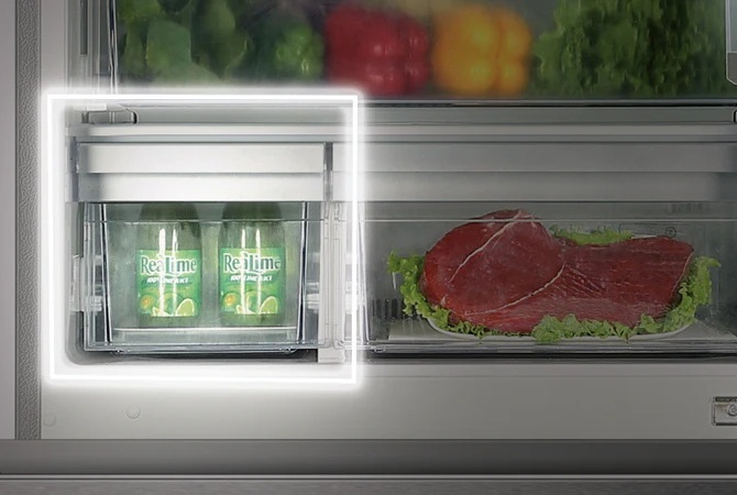 Haier Fresher Techs®:  zásuvka instant cool zone