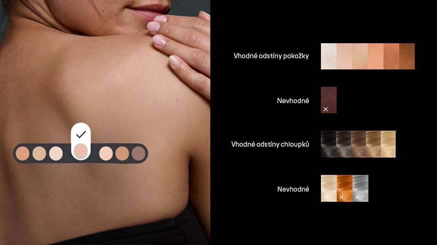 technologie SmartSkin Protect Sensor vybírá intenzitu ošetření 