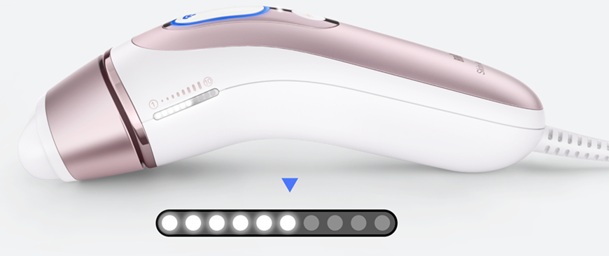 pohled na IPL epilátor Braun Skin i-expert zboku 