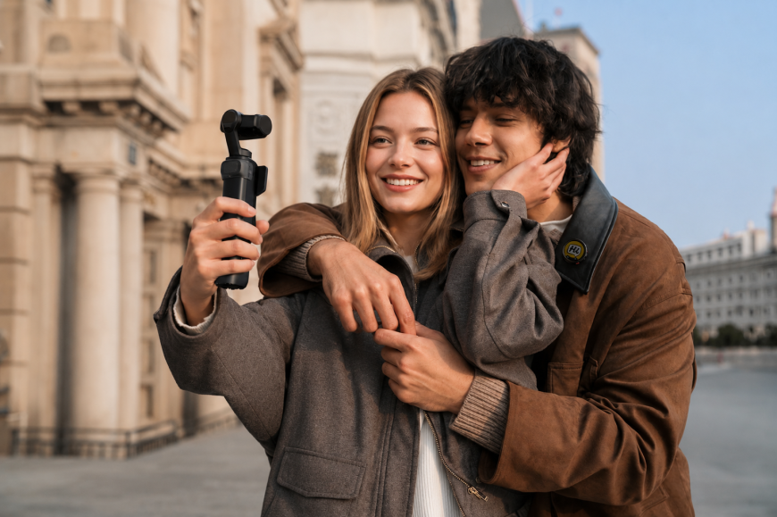Insta360 Luna Ultra: Profesionální video, které schováte do kapsy Pár si vytváří profesionální video pomocí outdoorové kamery Luna Ultra značky Insta360