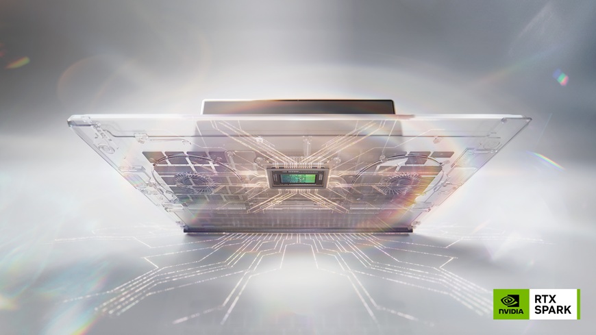 NVIDIA RTX Spark: Superčip, který zažehne novou éru AI výkonu Superčip NVIDIA RTX Spark, vpravo dole logo NVIDIA RTX Spark