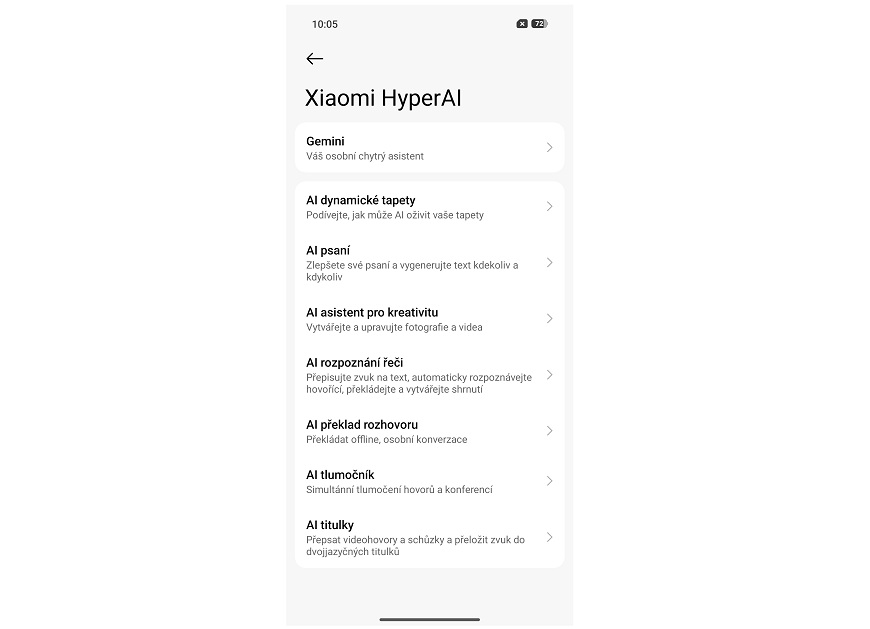 Recenze: Xiaomi 17T Pro – Nabídka Xiaomi HyperAI.