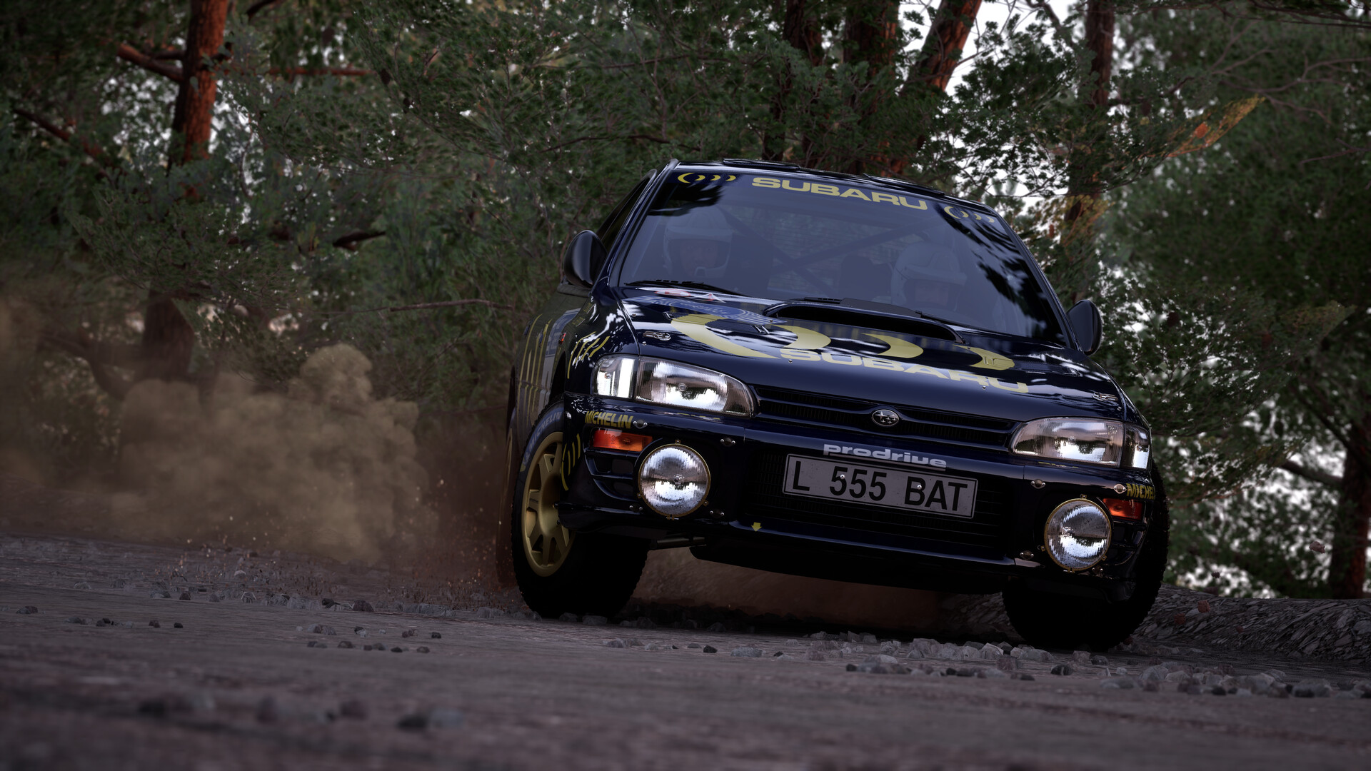 Assetto Corsa Rally: Šampion v simracingovém realismu Brzdící závodní auto, pohled zepředu