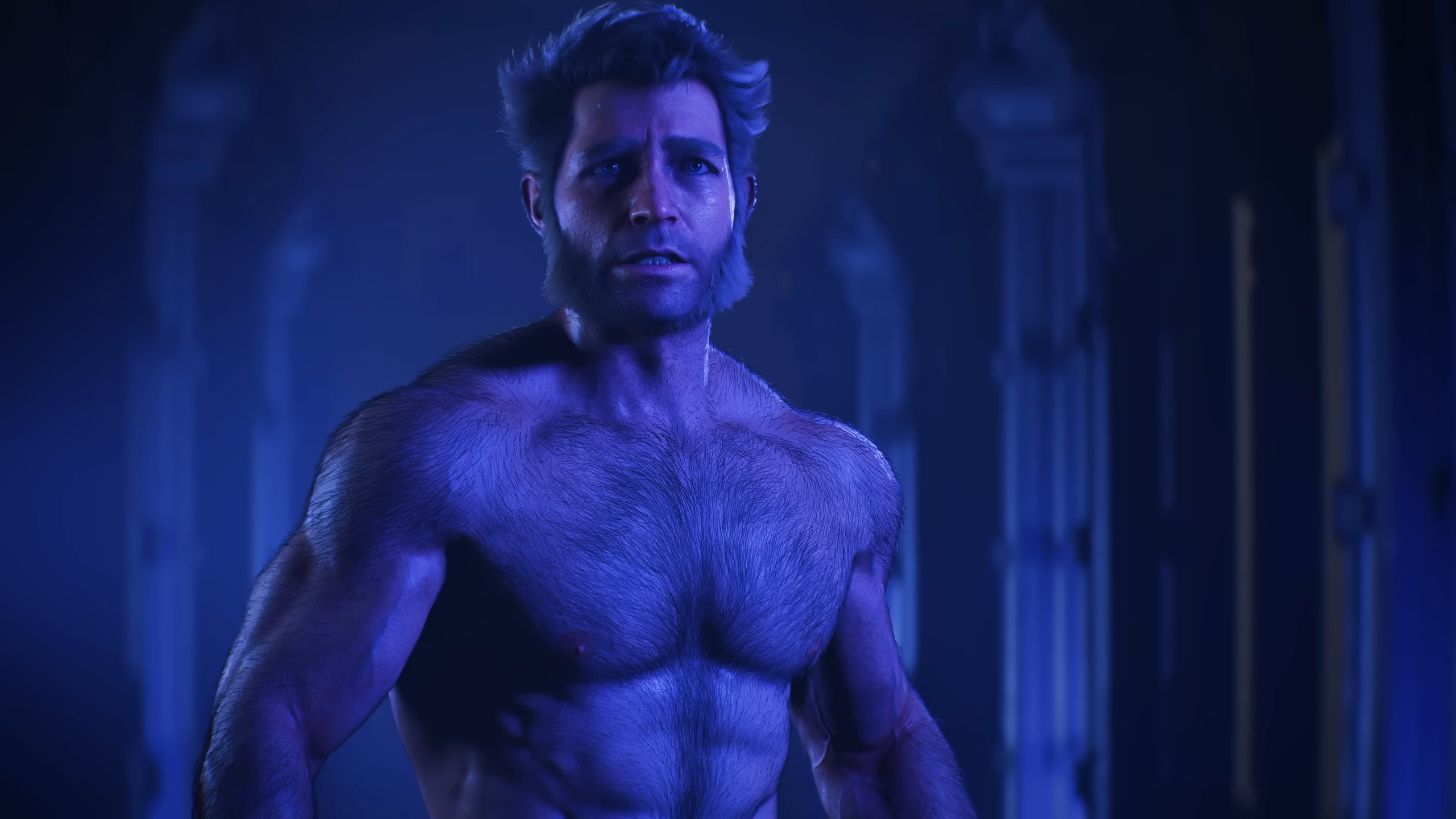 Wolverine stojí ve tmě