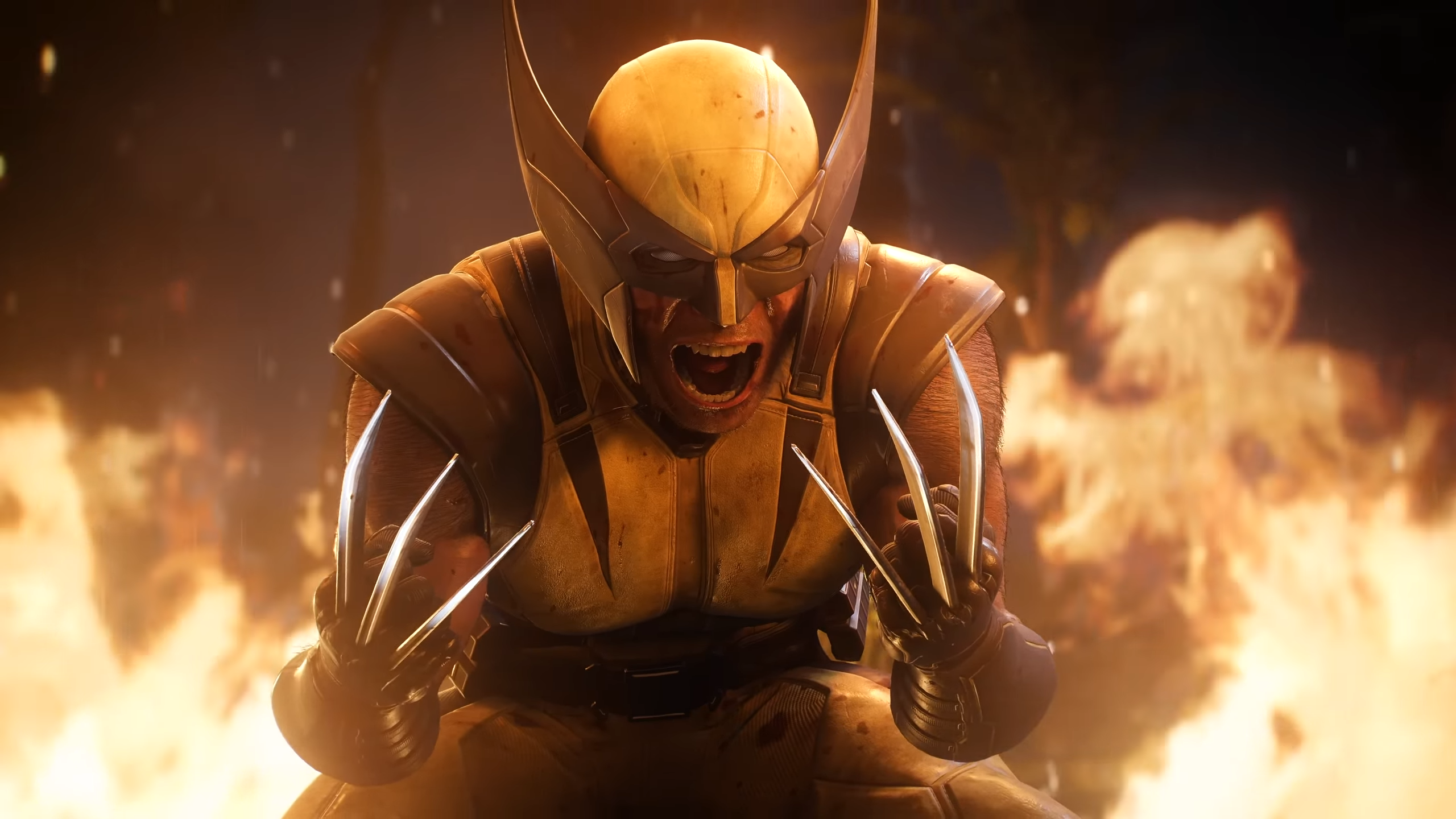 Wolverine s vytasenými drápy křičí