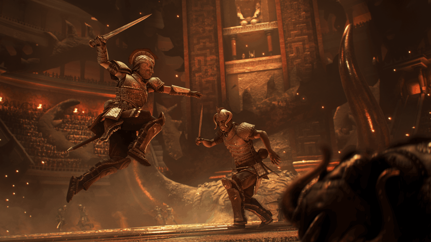 Resonance: A Plague Tale Legacy – než přišly krysy Dva mínojští vojáci v boji