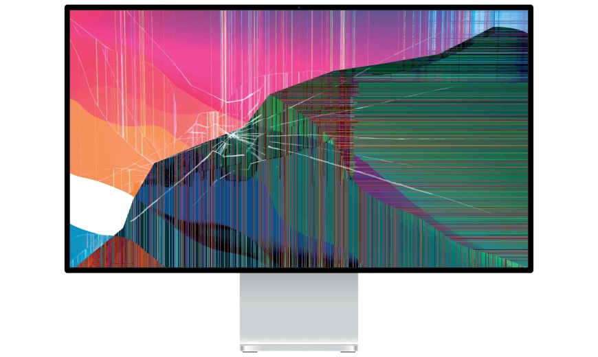 10 nejčastějších chyb, které zkracují životnost elektroniky Ilustrace poškozeného displeje monitoru
