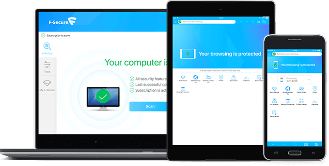 ukázka antivirového programu F-Secure na počítačích