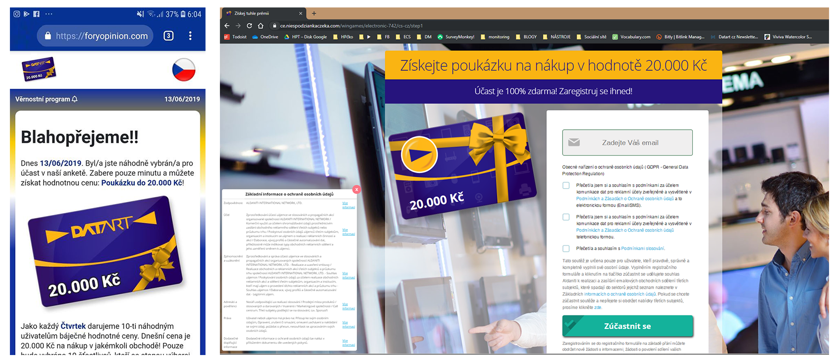 Upozornění na podvodné reklamy | DATART