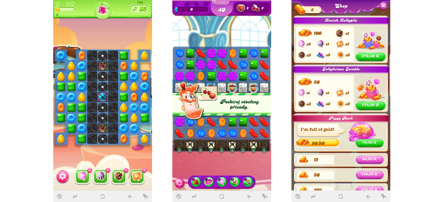 Vyzkoušejte nejlepší mobilní aplikace pro školáky a studenty Ukázka ze hry Candy Crush