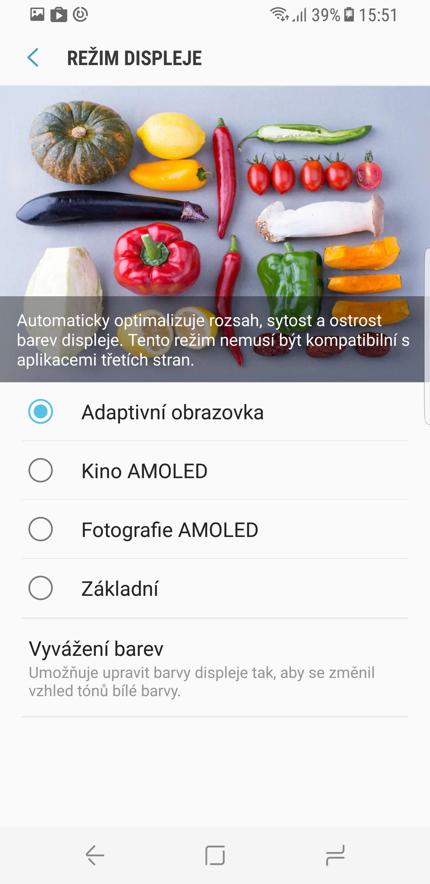 Samsung Galaxy S8 displej