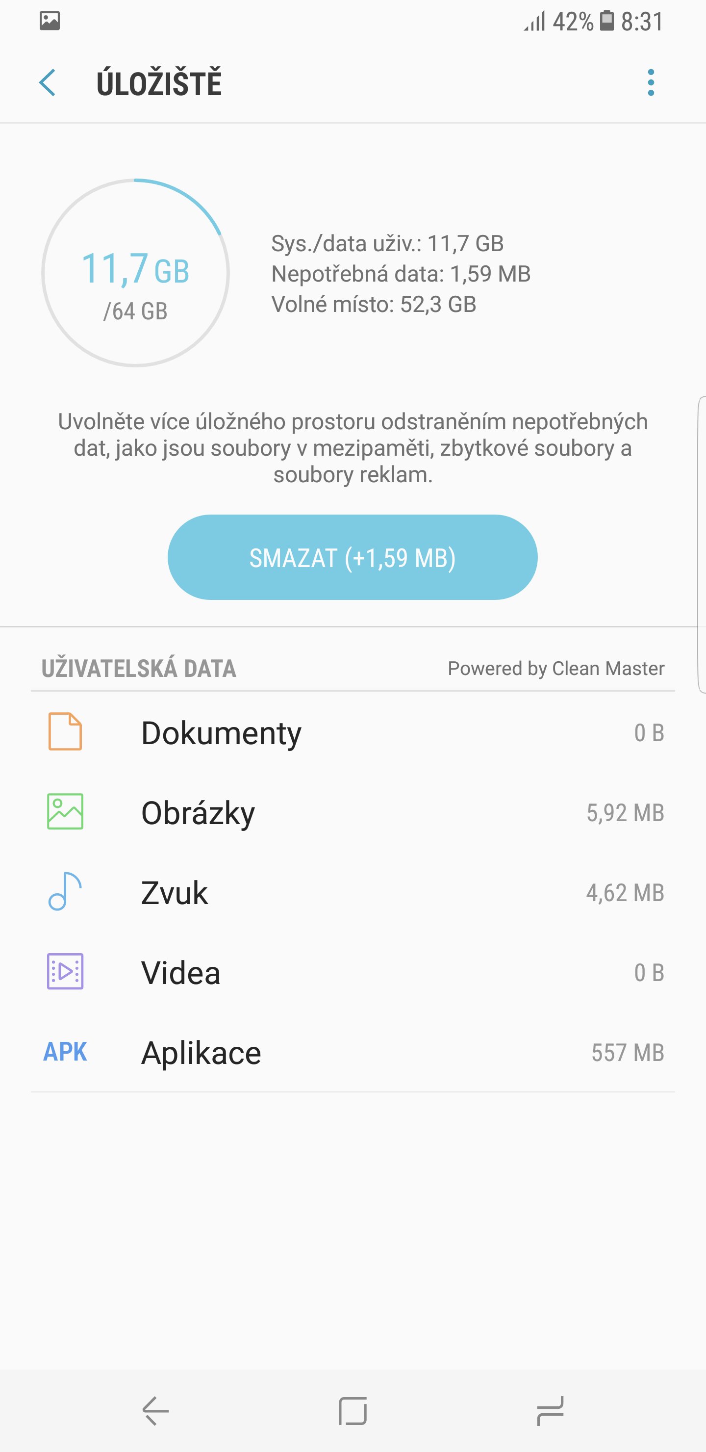 Samsung Galaxy S8 optimalizace